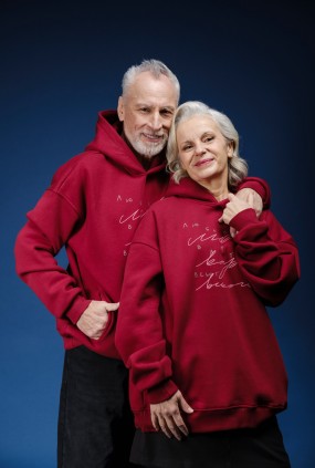 Худі бордо Любов варта життя, L/XL