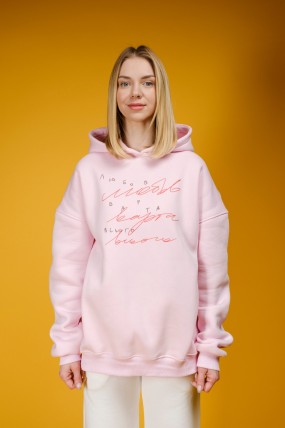 Худі cвітло-рожевий Любов варта ніжності, L/XL