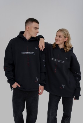 Худі графітовий з вишивкою Головне, L/XL