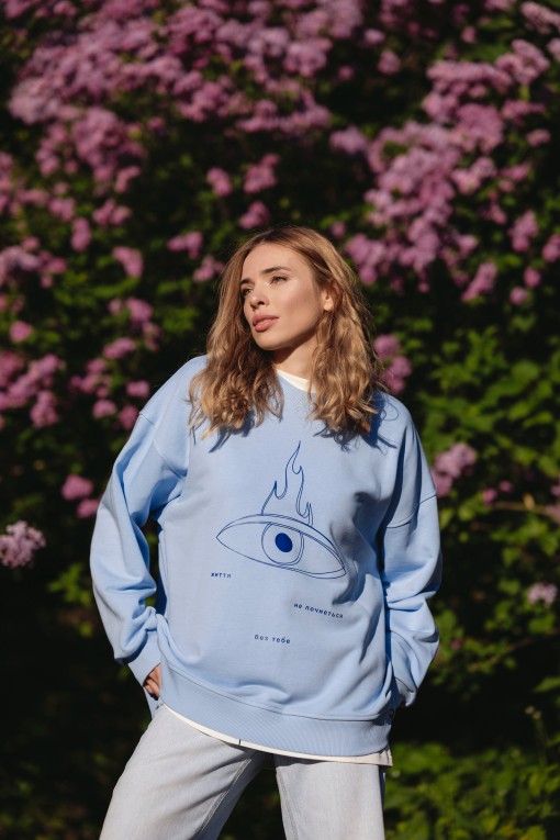 Світшот блакитний Життя, S/M Світшот блакитний Життя, S/M
