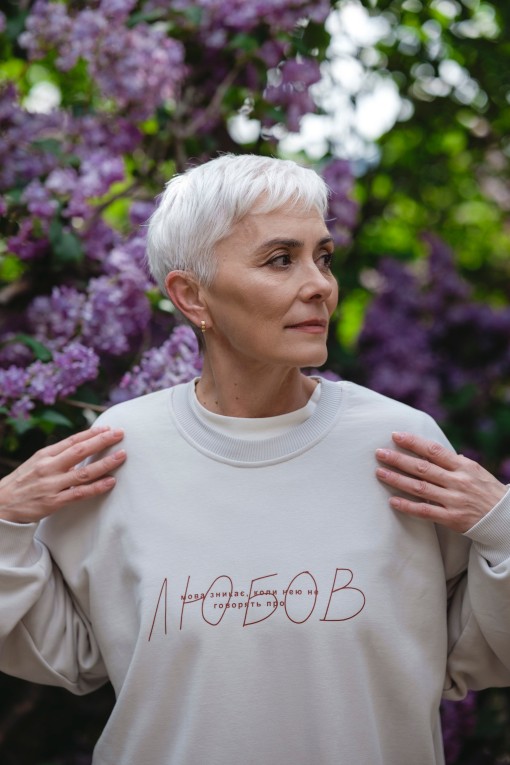 Світшот cірий Журавлі, XS/S Світшот cірий Журавлі, XS/S